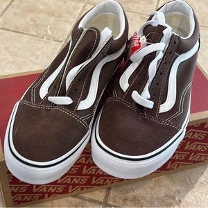Brown old skool vans 7.5 women brand new